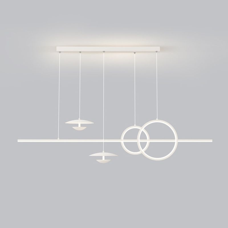 White 5-Light Modernism Ceiling Light LED Kitchen Island Lighting for Foyer
