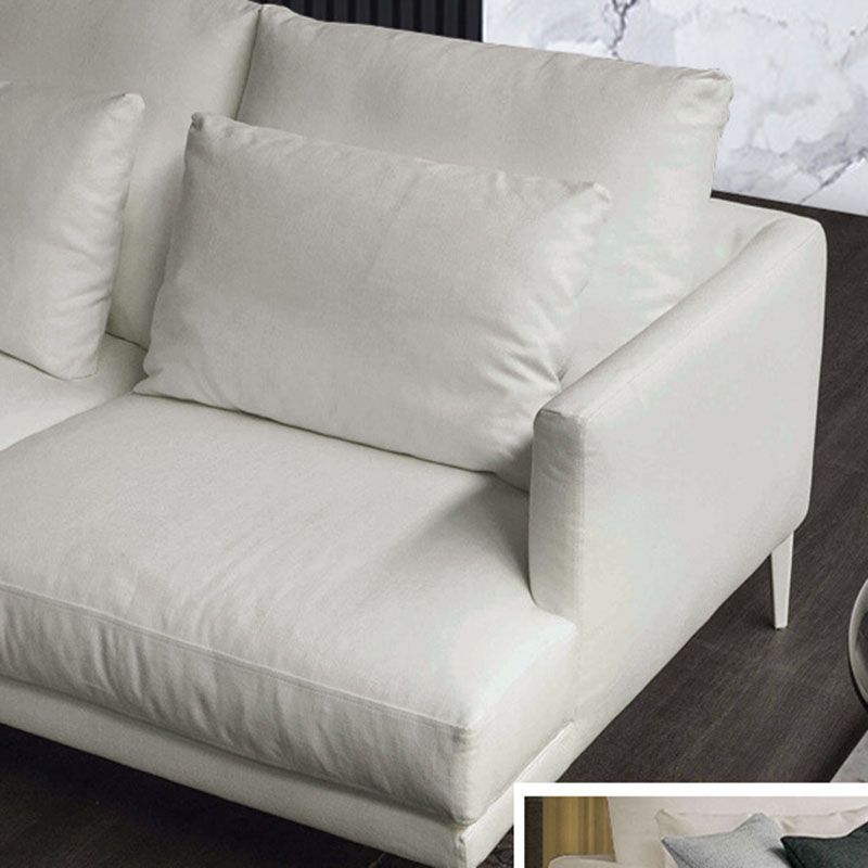 Fabric Recessed Arm Sofa with Pillows,35.43 Inch Deep for Living Room