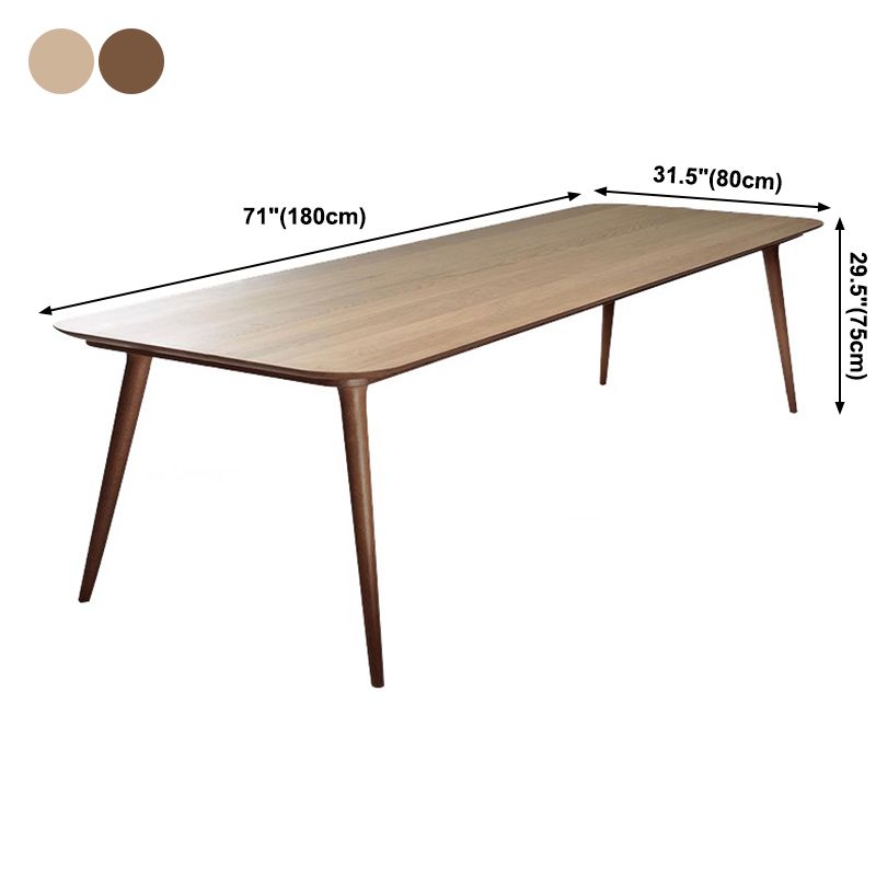 Rectangle Shape Wood Color Dining Table Solid Wood Table Contemporary with 4 Legs