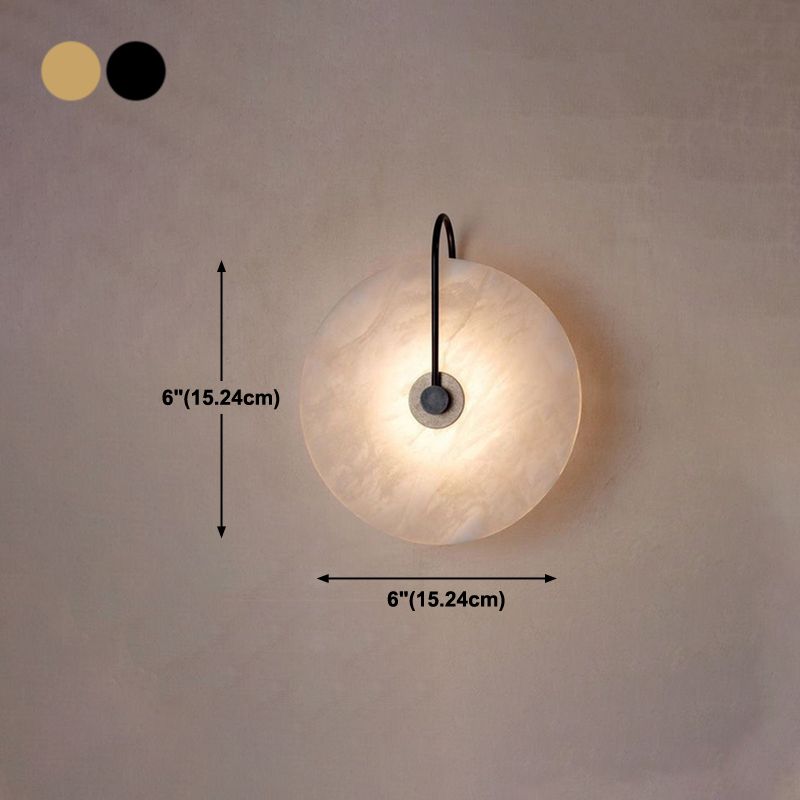 Modern Style Round Wall Mounted Lamps Stone 1 Light Wall Lighting Ideas
