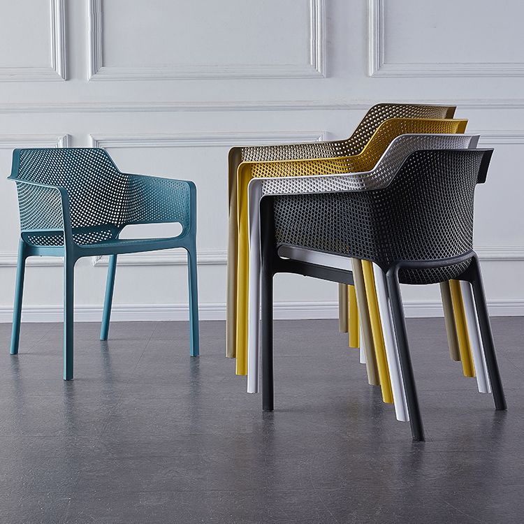 Sillas de comedor estilo moderno Sillones apilables con patas de plástico