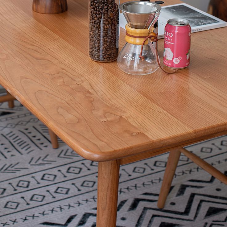 Modern 1/4/5/6 Pieces Dining Set Rectangle Cherry Wood Dining Table for Dining Room