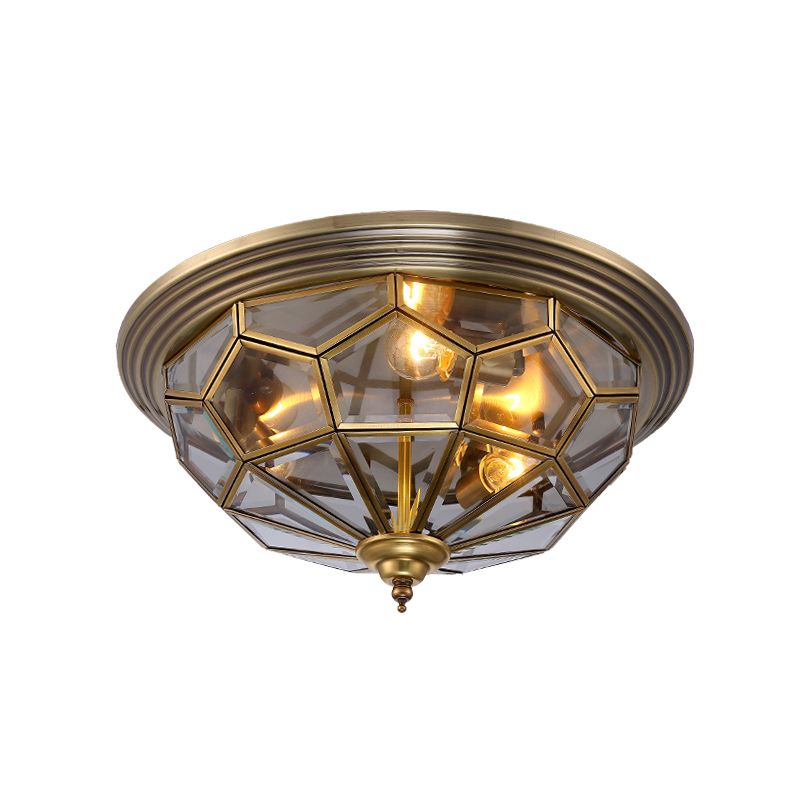 Komvormige gang inbouwplafondlamp Vintage rookgrijs glas nikkel inbouwverlichtingsarmatuur