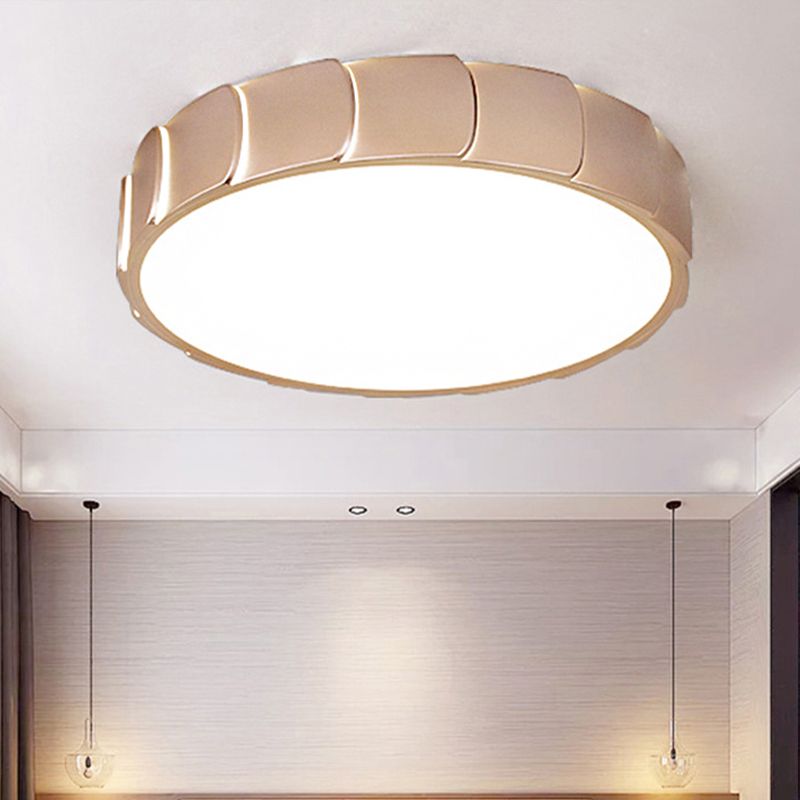 Simple LED Flush Mount with Acrylic Shade Rose Gold Circular Flush Ceiling Light in Warm/White Light