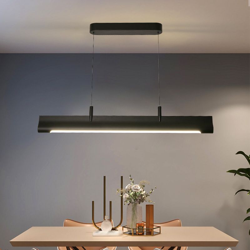 Modern Style Rectangular Shape Island Pendant Metal 1 Light Island Lighting for Bedroom