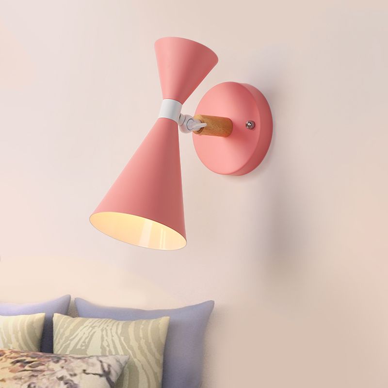 Modern Wall Lights Double Cone-Shaped Wall Sconces Metal 1 Light Sconce Light
