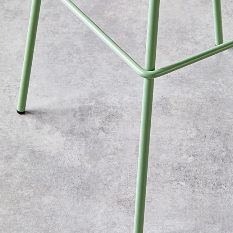Contemporary Milk Tea Shop Footrest Matte Finish Metal Bar Stool