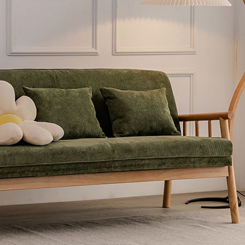 3-Seater Solid Wood Sofa Scandinavian Single Cushion Seat with Pillows