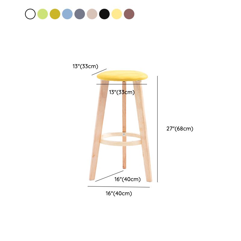Industrial Style Round Seat Barstool Wooden Counter Bar Stool for Home Use