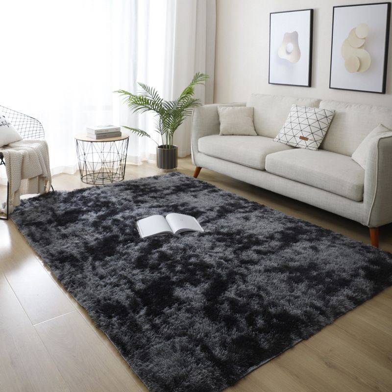 Modern Area Rug Leisure Solid Color Carpet Polyester Shag Rug with Non-Slip Backing