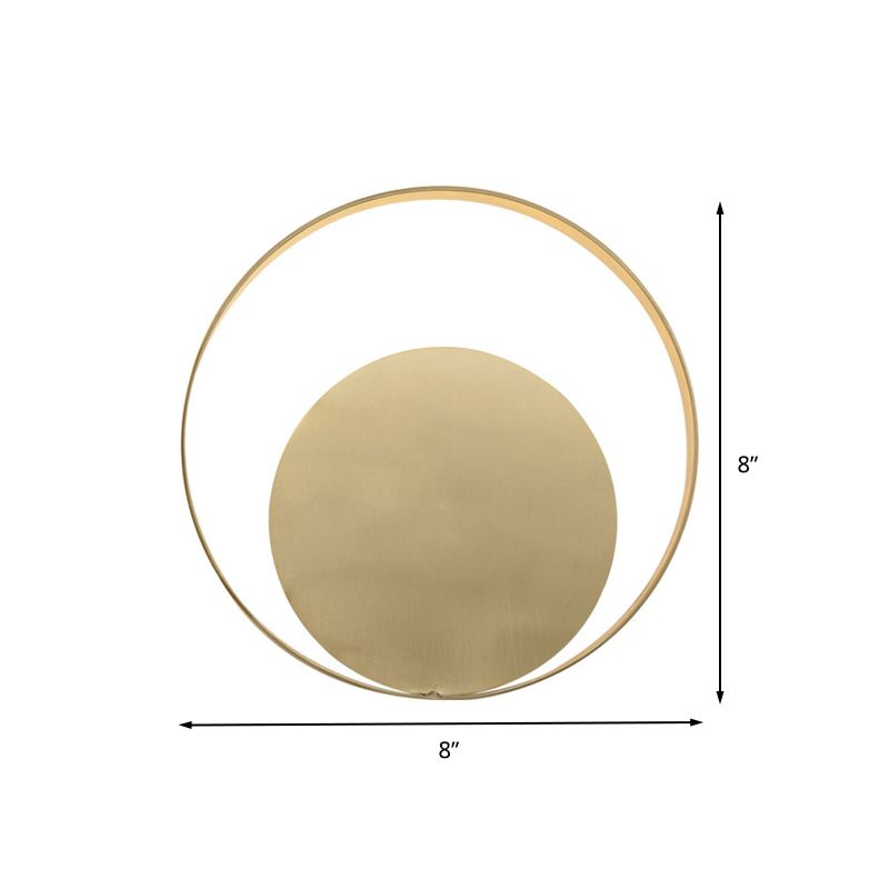 Gold Circular Wall Lighting Traditional Metal LED Light Lighting en luz cálida/blanca para sala de estar