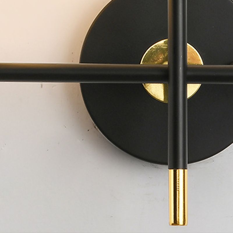 White Glass Wall Sconce 2 Head Wall Mounted Light Fixture for Study Room Sitting Room