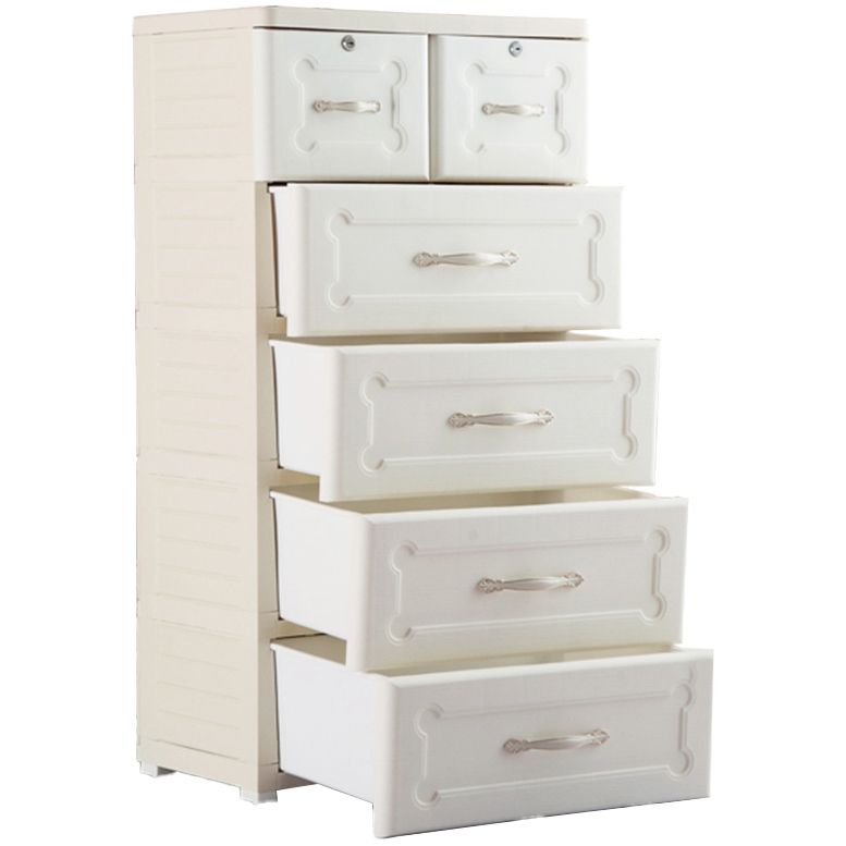 Plastic Storage Cabinet with Legs Modern Wardrobe Closet with Drawer