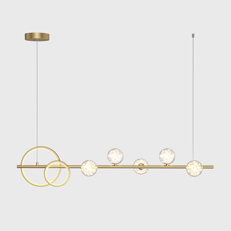 Modern 6/7-Light Golden Kitchen Island Lighting LED Unique Island Pendant Lighting
