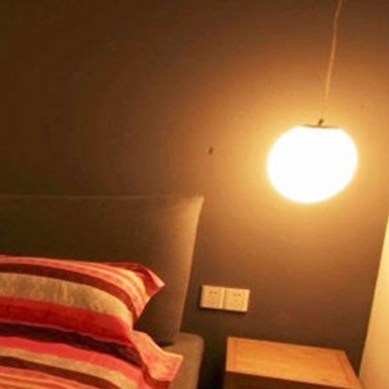 1 Light Round Hanging Ceiling Light Modern Style Glass Hanging Lamp Kit