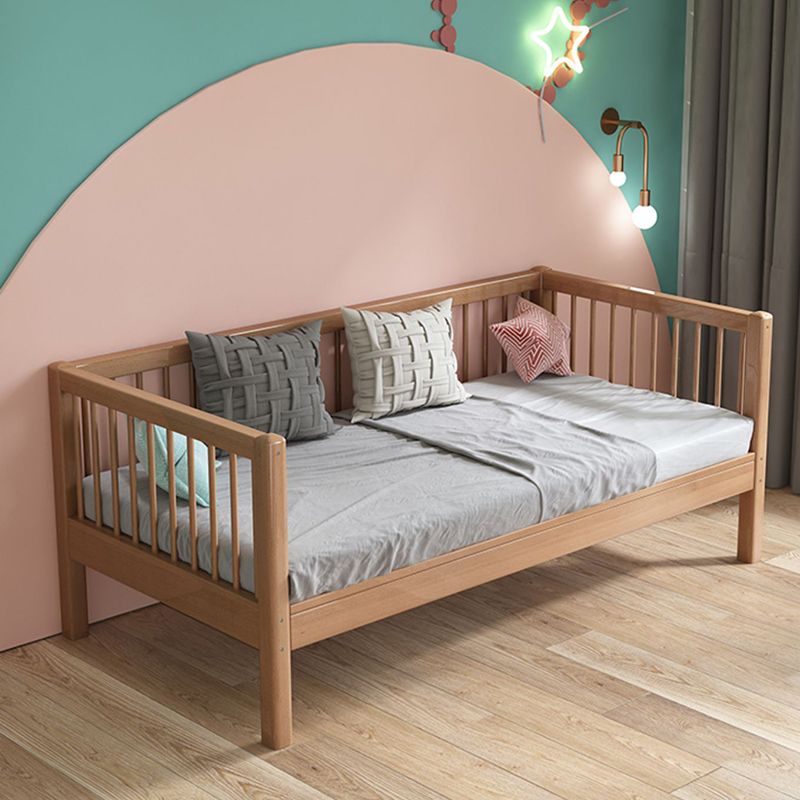 Convertible Baby Crib Farmhouse Solid Wood Crib with Guardrail