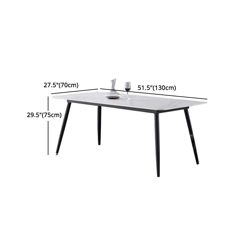 Modern Metal Dining Set 1/2/5/6/7 Pieces Rectangle Dining Table Set