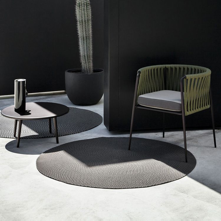 Metal and Stone Dining Table Set 1/2/3 Pcs Black Boho Dining Set