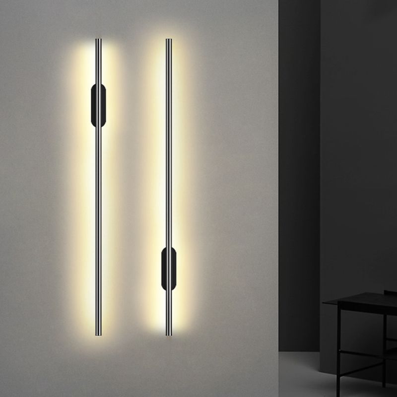 Metal Linear Wall Mounted Light Fixture Modern Minimalist Style Wall Light Sconces for Living Room