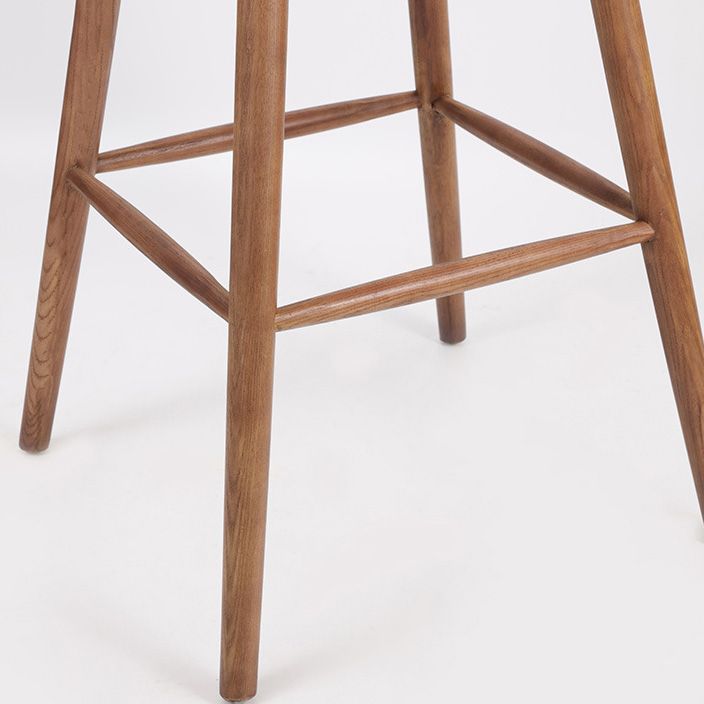 Contemporary Green Wood Stool Faux Leather Furniture Low Back with 4 Wood Legs