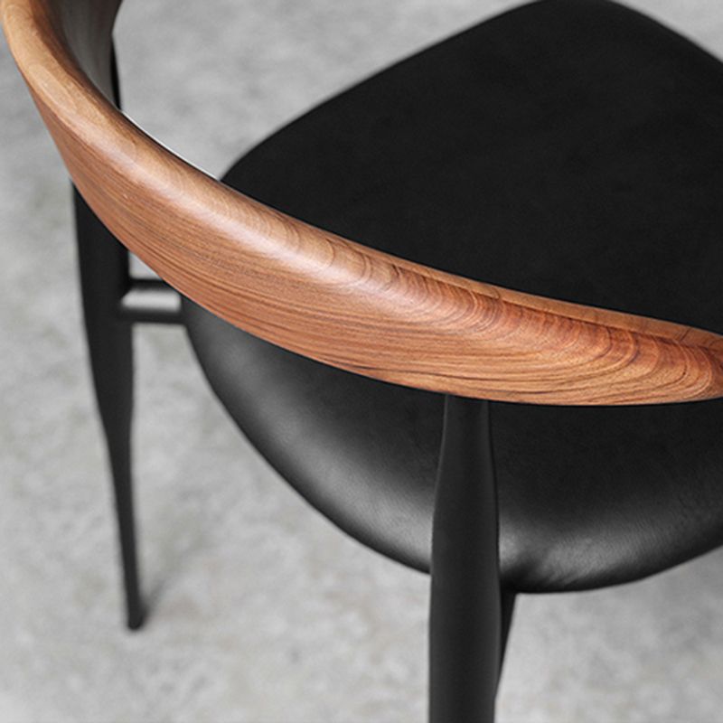 Modern Style Faux Leather Chair Open Back Stackable Dining Chair