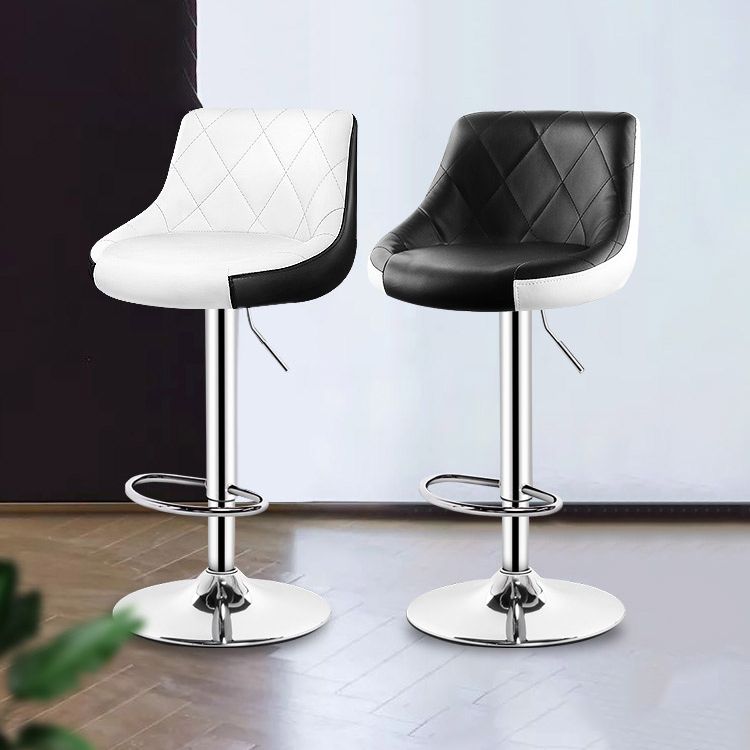 Taburete de murciélago de cuero moderno para interiores, taburete ajustable con respaldo y altura para mostrador
