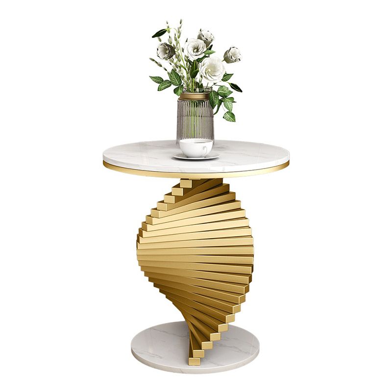Contemporary Round Metal Coffee Table Modern Cocktail Table for Living Room