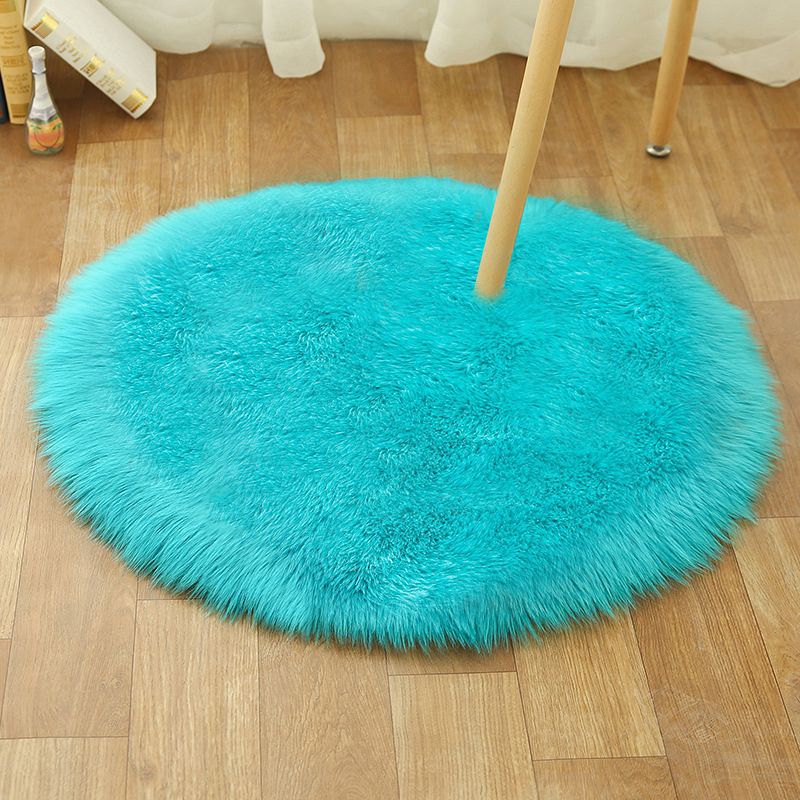 Comfort Girls Room Foot Rug Multicolor Plain Carpet Shag Pet Friendly Machine Washable Non-Slip Rug