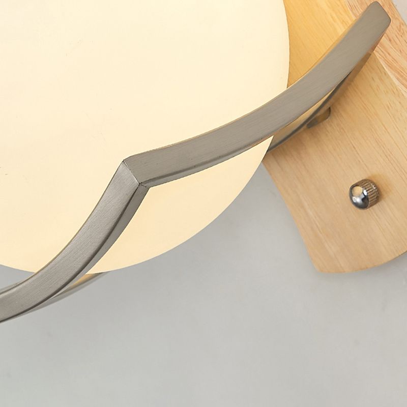 Modern Style Spherical Shape Wall Sconce Glass 1 Light Sconces for Bedroom