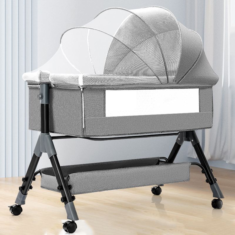 Metal and Fabric Crib Cradle Square / Rectangle Bedside Bassinet