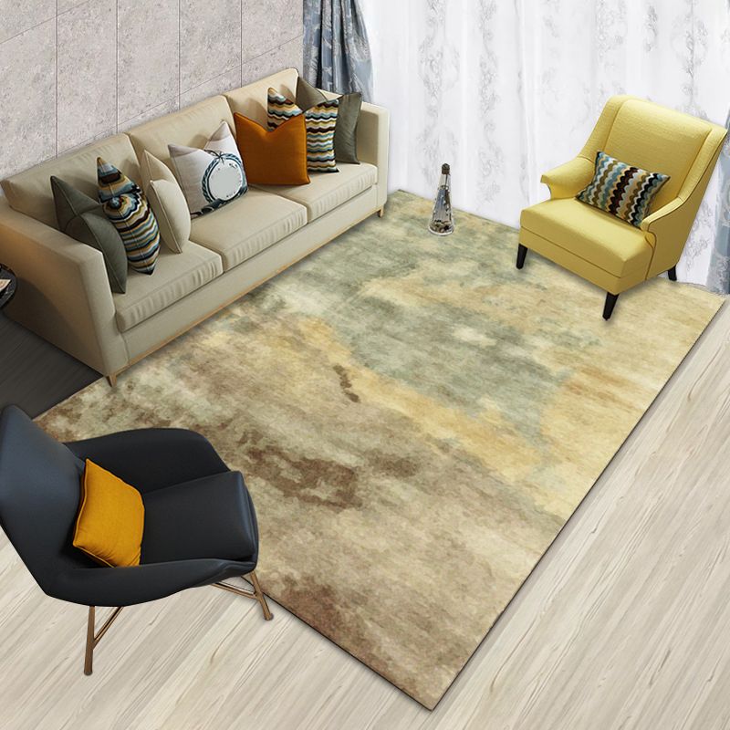 Yellow Casual Rug Polyester Abstract Rug Washable Area Rug for Bedroom