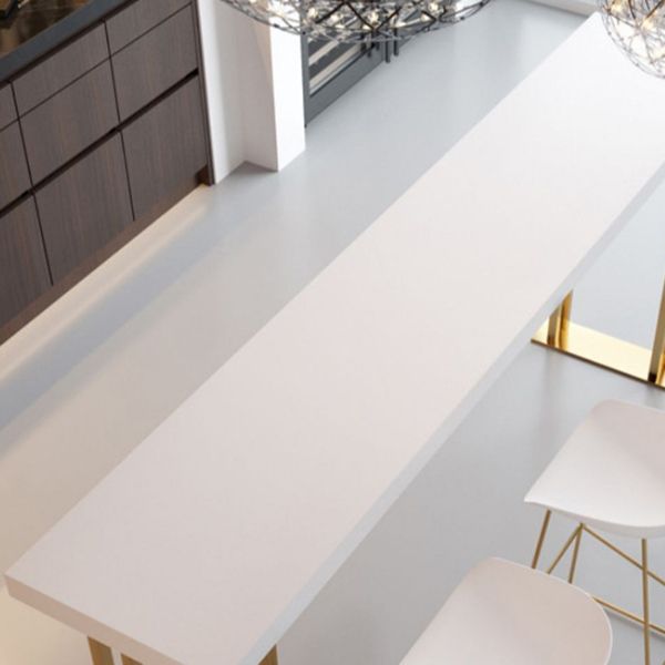 Glam Gold Base Bar/Dinette Table Rectangle Sled Indoor Counter-height Pub Table