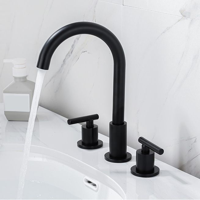 Contemporary Widespread Sink Faucet Plain High Arc Wide Spread Bathroom Faucet