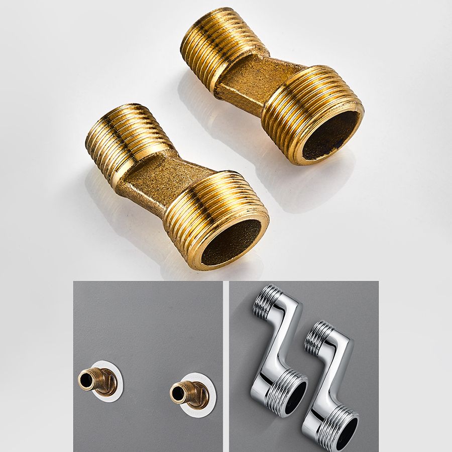 Contemporary Wall Mounted Bathroom Faucet Lever Handles 2 Hole Faucets Brass Faucet
