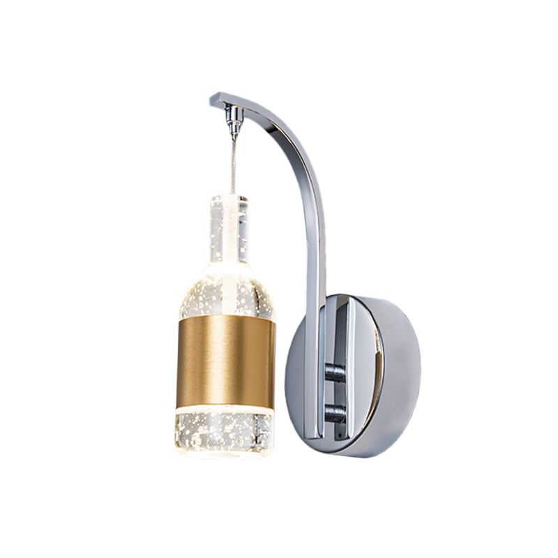 Mur à la bouteille de vin moderne Applexion luminaire mural à LED à LED minable dans Chrome
