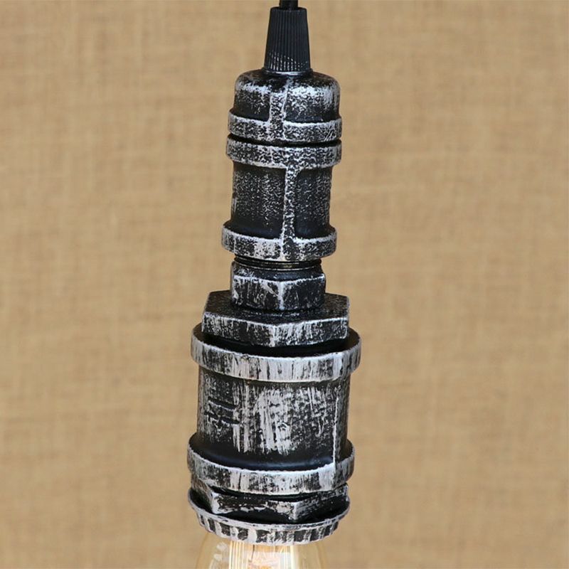 1 Bulbo nudo appeso a sospensione Stile rustico Rustico Black/Silver Stiil Aibiling con tubo per il bagno