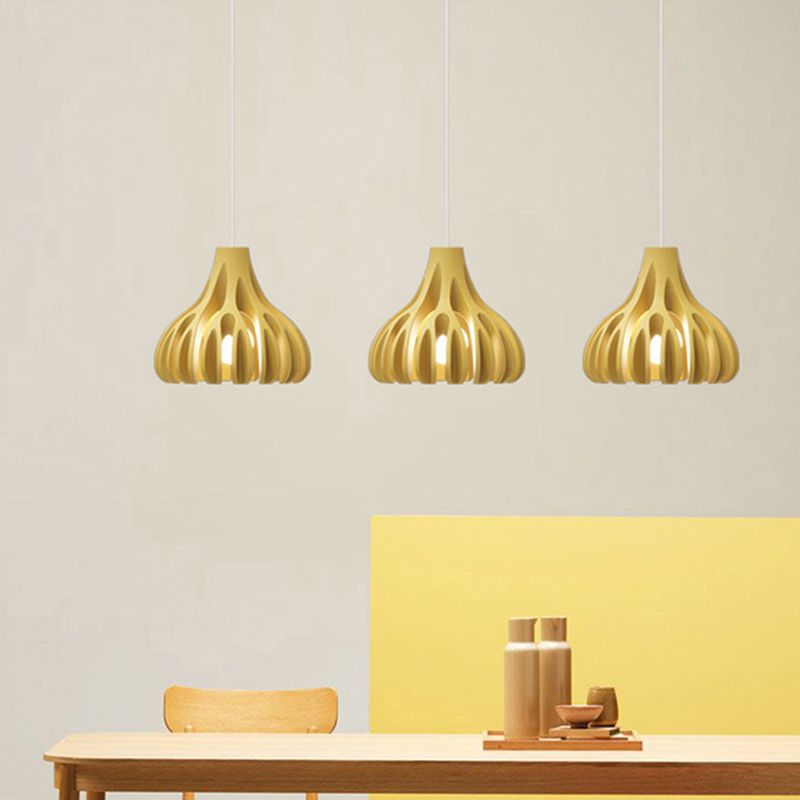 1-Light Coral Line Shade Pendant Lampe Nordic Modern Modern Style Resin Prowing Lamping For Dining Room
