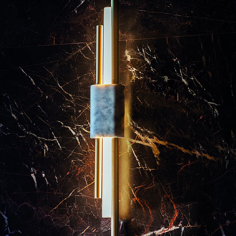Rechthoek gevormd bed SCONCE LICTE MARMBER Minimalistische LED -wandlamp