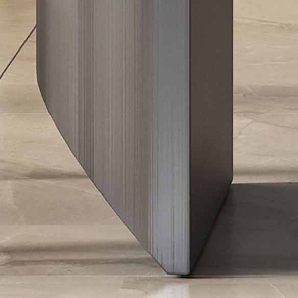 Modern Sintered Stone Top for Kitchen Dining Set Rectangle Standard Dining Set in White