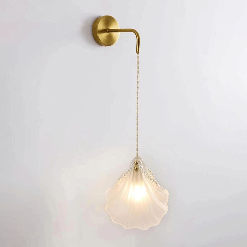 Contemporary Glass Wall Mounted Lighting 1-Light Wall Lamp for Bedroom