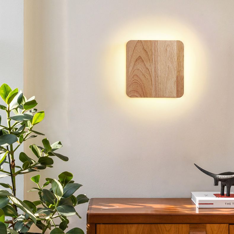 Modern Wall Sconce, illuminazione montata in legno giapponese a 1 luce per camera da letto