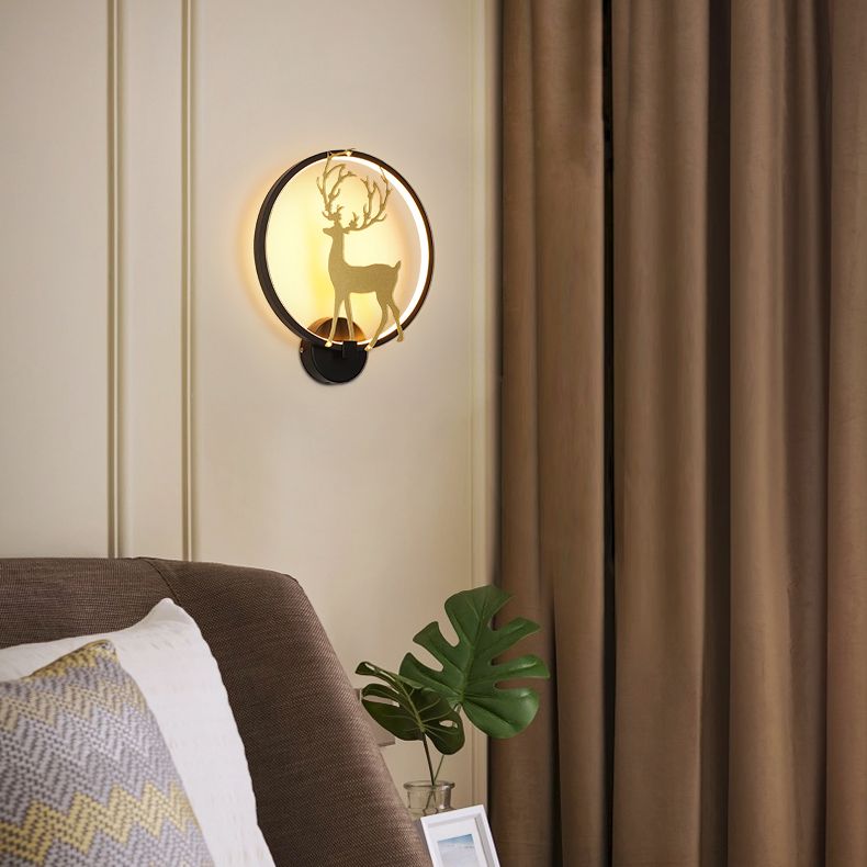 Round Disc Sconce Light Fixture Creative Minimalist Style Plastic Sconces