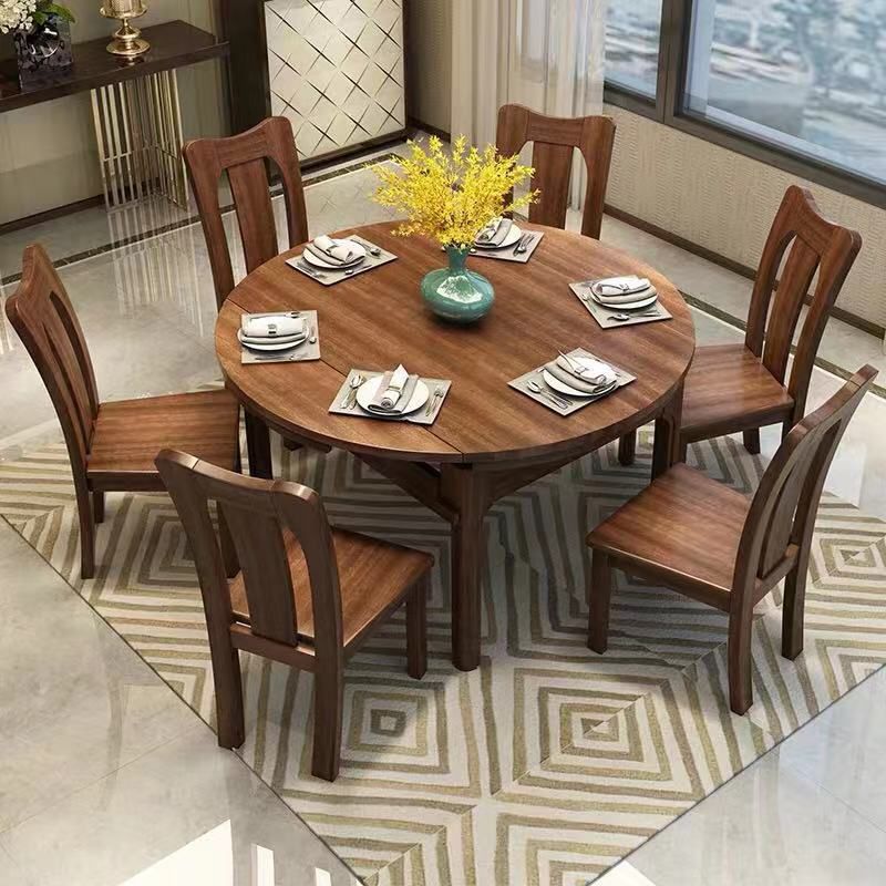 Traditional Round Table Set 1/2/5/7 Pieces Dining Set for Home