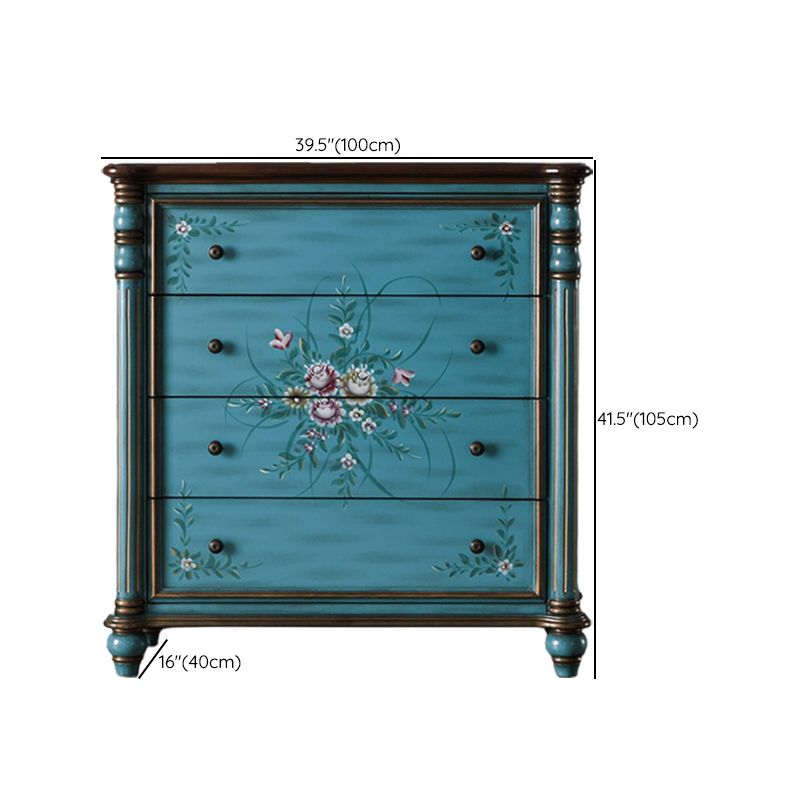 Ornate Traditional Dresser Wood Storage Chest with Drawers for Bedroom