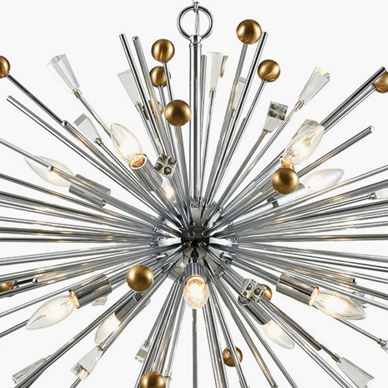 Metaal sputnik kroonluchter designer stijl zilveren suspensie verlichtingsarmatuur voor woonkamer