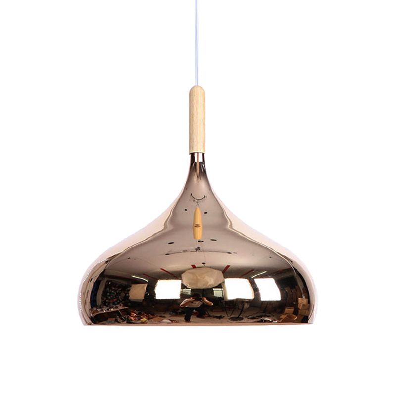 1 têtes de bol de bol d'éclairage pendentif moderniste élégant chromé / or / rose or métallique suspendue en suspension pour table à manger