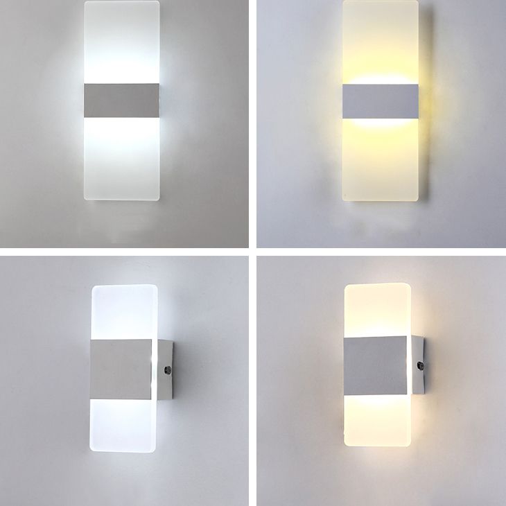 Geometry Shape Metal Wall Light Modern Style 1 Light Wall Mount Lamp in White