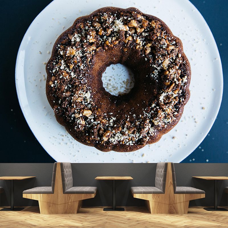 Contemporary Donut Wall Mural Environment Friendly Wallpaper for Cake Shop