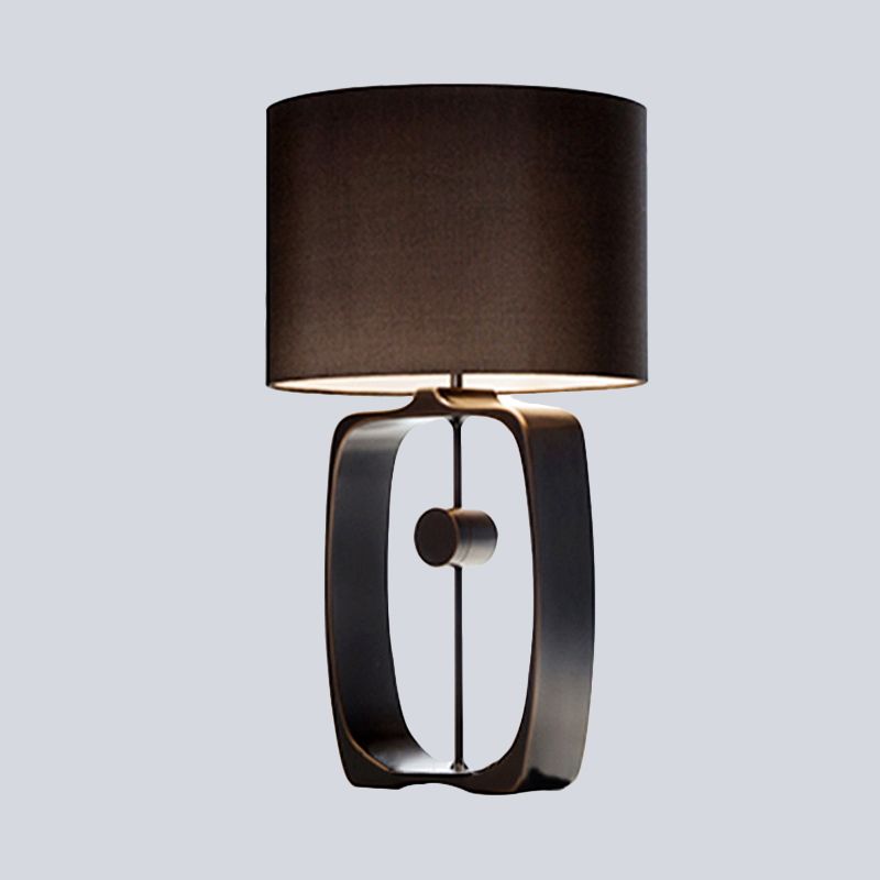 Stoffzylinder Task Light Modernismus 1 Kopf schwarzer Nachttischlampe mit Metallbasis