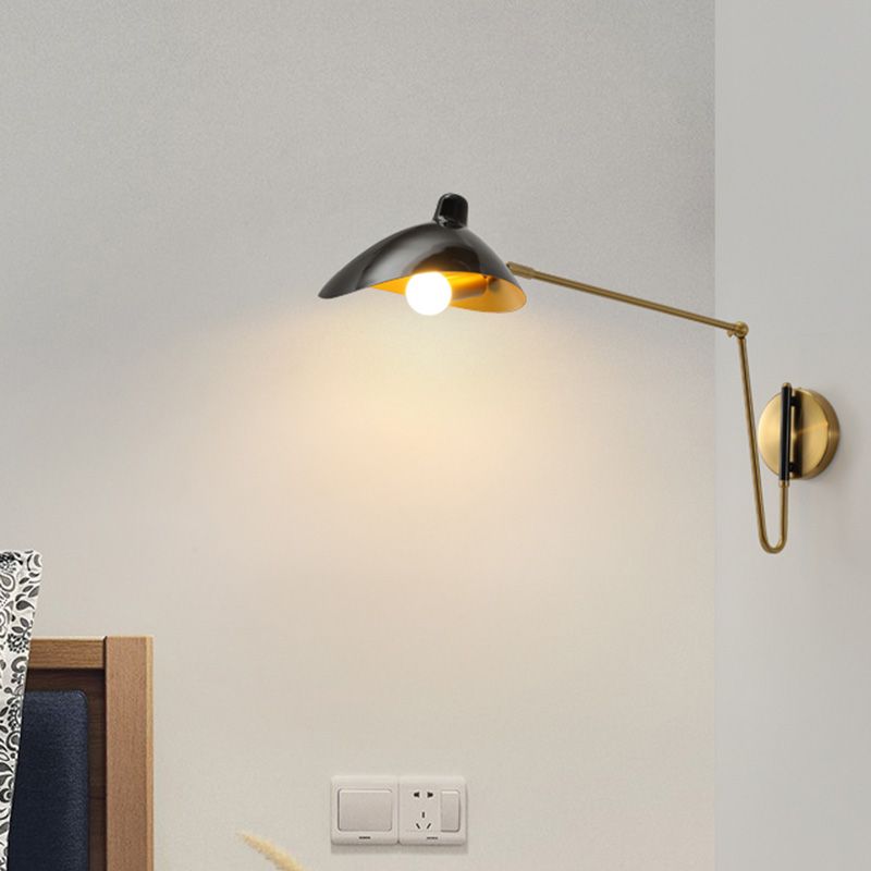 Postmoderne eendbill leeslicht metalen een enkele slaapkamer SCONCE -verlichting met verstelbare gewricht